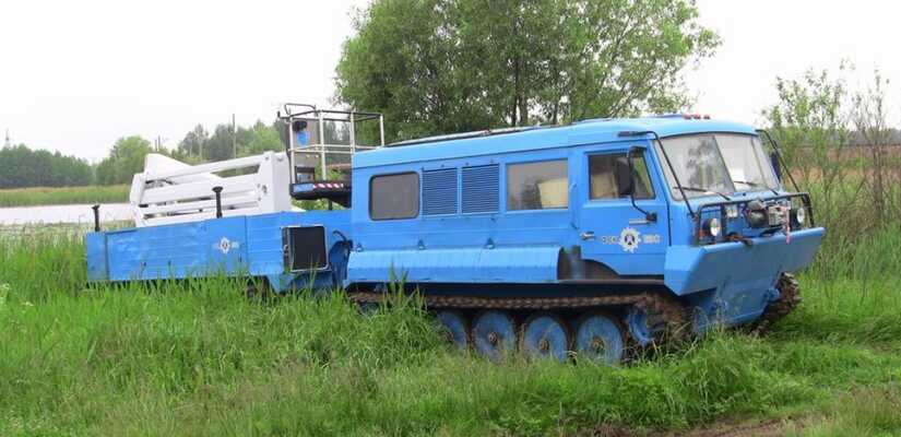 Гусеничный двухзвенный с гидроподъемником до 26 м. и люлькой · ТТМ-4902 ГП