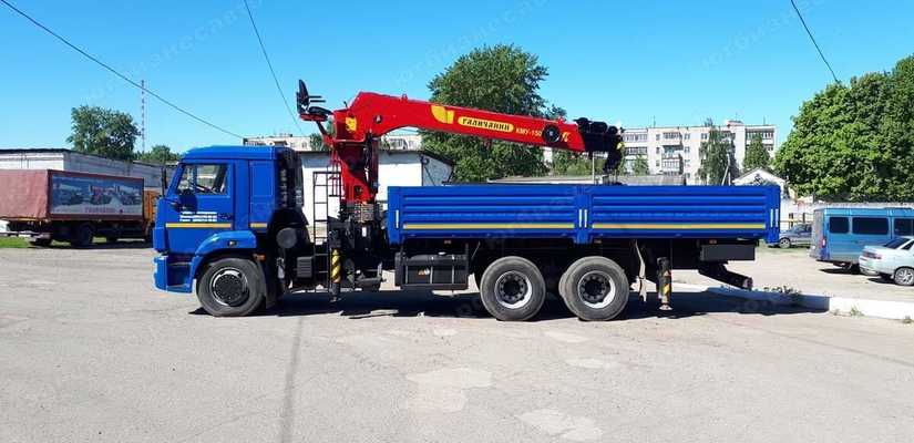 Камаз · 65117 Новый бортовой автомобиль КАМАЗ-65117 6х4 с кран манипулятором КМУ-150 ГАЛИЧАНИН